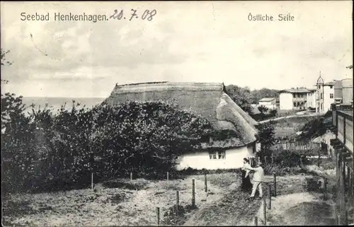 Ak Ustronie Morskie Henkenhagen Pommern, Östliche Seite der Ortschaft