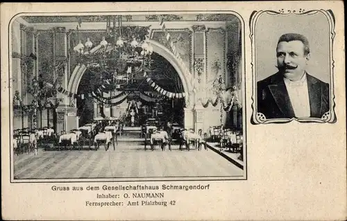 Ak Berlin Wilmersdorf Schmargendorf, Gesellschaftshaus, Innenansicht, Portrait