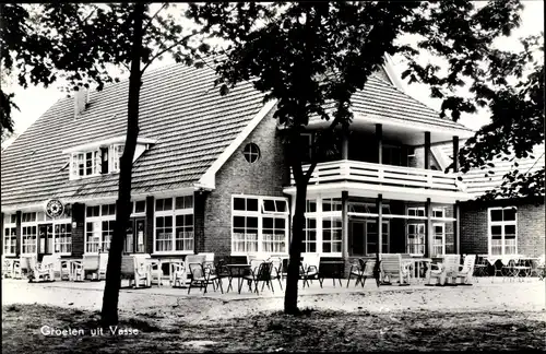 Ak Vasse Overijssel Niederlande, Hotel Café Restaurant, Terrasse