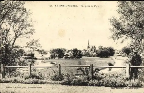 Ak Le Lion d'Angers Maine et Loire, Vue prise du Parc