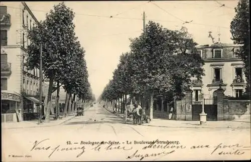 Ak Boulogne sur Seine Hauts de Seine, Le Boulevard Strasbourg