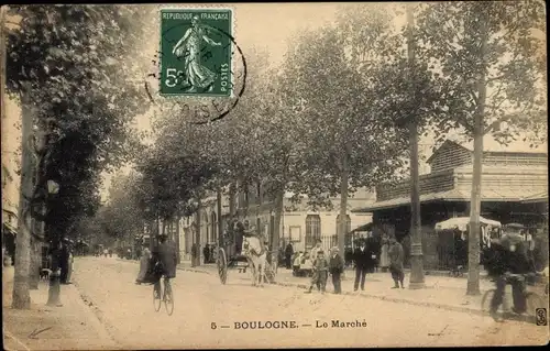 Ak Boulogne Hauts de Seine, Le Marche