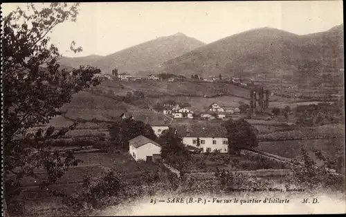 Ak Sare Pyrénées Atlantiques, Vue sur le quartier d'Istilarte