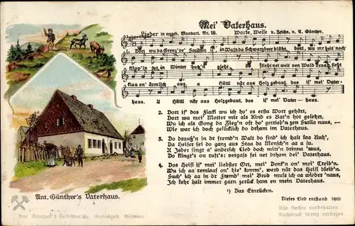Lied Ak Günther, Anton, Erzgebirgische Mundart Nr. 18, Mei' Vaterhaus
