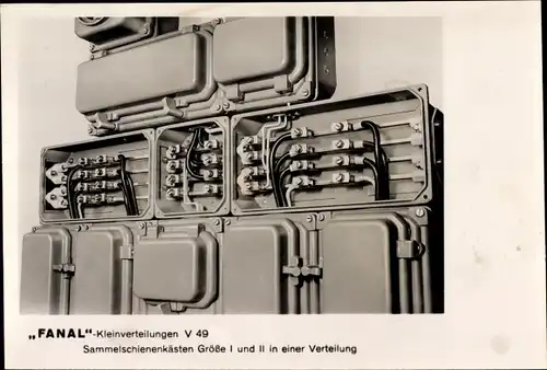 Ak FANAL- Kleinverteilungen V 49, Sammelschienenkästen Größe I und II in einer Verteilung