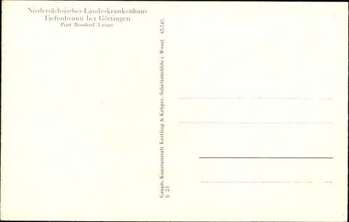 Ak Tiefenbrunn Rosdorf Niedersachsen, Landeskrankenhaus