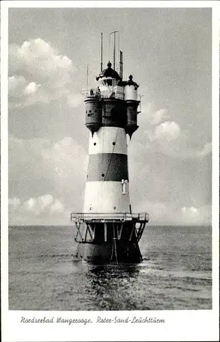 Ak Wangerooge, Blick zum Roten Sand Leuchtturm