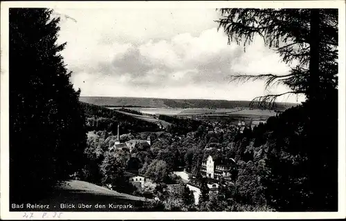 Ak Duszniki Zdrój Bad Reinerz Schlesien, Blick über den Kurpark