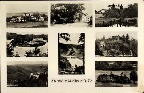 Ak Altenhof Hofkirchen im Mühlkreis in Oberösterreich, Schloss, Donauschlinge, Ruine Falkenstein