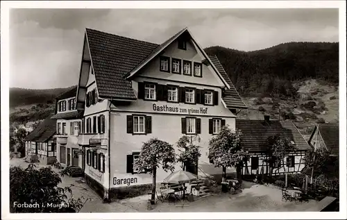 Ak Forbach im Schwarzwald, Gasthaus zum grünen Hof, Bes. Franz Maier