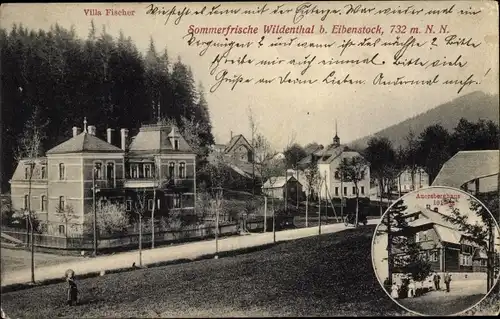 Ak Wildenthal Eibenstock, Villa Fischer, Auersberghaus