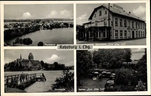 Ak Ratzeburg im Herzogtum Lauenburg, Gasthaus Zum alten Zoll, Dompartie, Panorama