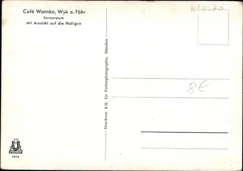 Ak Wyk auf Föhr Nordfriesland, Cafe Warnke