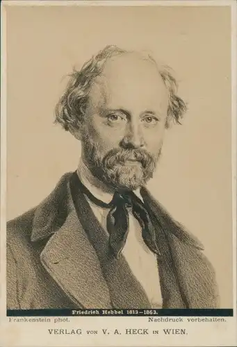 Foto Dramatiker und Lyriker Christian Friedrich Hebbel, Portrait, Zeichnung