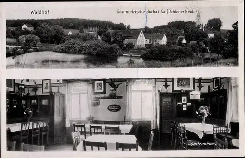 Ak Bucha Dahlen in Sachsen, Gasthof Waldhof, Inh. J. Schubert, Panorama