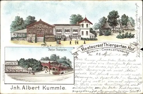 Litho Berlin Charlottenburg, Restaurant Thiergarten Hof, Bahnhof