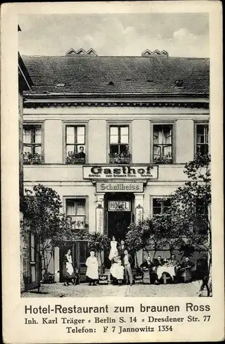 Ak Berlin Kreuzberg, Hotel zum braunen Ross, Dresdener Straße 77