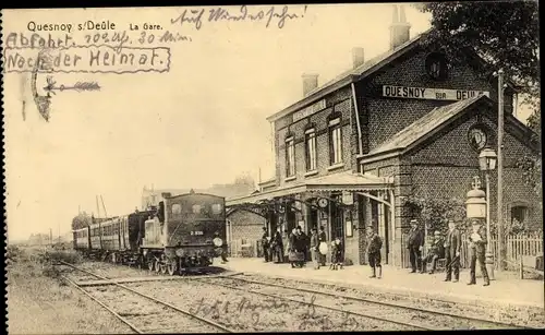 Ak Quesnoy sur Deûle Nord, Bahnhof, Gleisseite