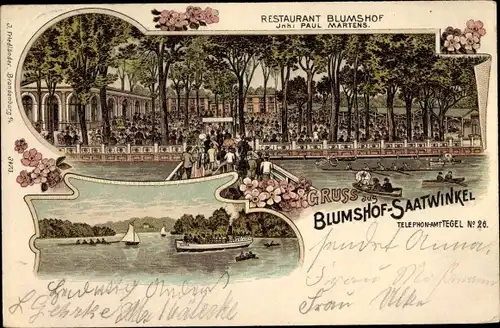 Litho Berlin Reinickendorf Tegel Blumeshof Saatwinkel, Restaurant Blumshof