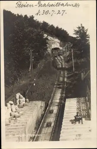 Ak Bergen Norwegen, Flöibanen, Standseilbahn