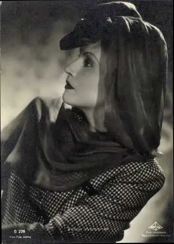 Ak Schauspielerin Hilde Weissner, Portrait, Film Foto Verlag G 228