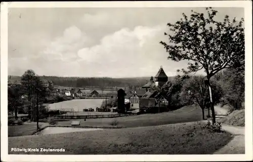 Ak Pöllwitz in Thüringen, Panorama vom Ort