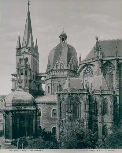Foto Aachen in Nordrhein Westfalen, um 1885, Dom, Turm