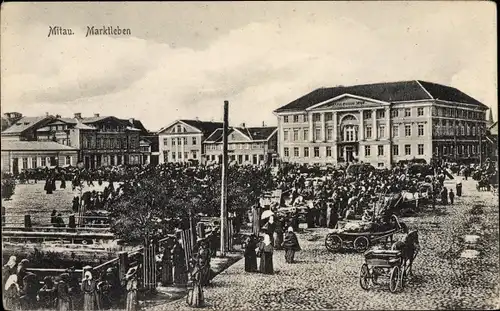 Ak Jelgava Mitau Lettland, Marktplatz