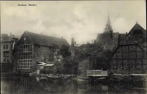 Ak Grabow in Mecklenburg, Teilansicht
