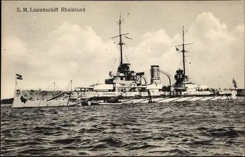 Ak Deutsches Kriegsschiff, SMS Rheinland, Linienschiff