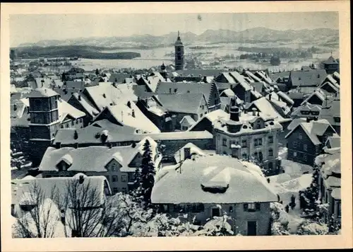 Ak Wangen im Allgäu, Winterpanorama