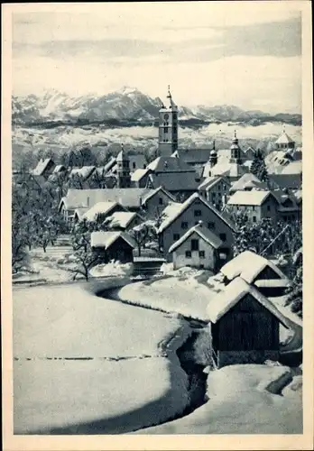 Ak Wangen im Allgäu, Winterpanorama mit Säntis