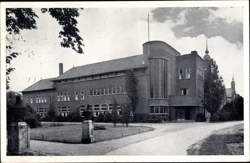 Ak Zenderen Overijssel, Firma G. J. Wolbers, Levensmiddelen en rookartikelen, Gymnasium