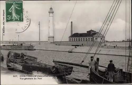 Ak Ouistreham Calvados, Vue generale du Port
