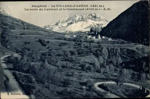 Ak Villard d'Arêne Hautes Alpes, La route du Lautaret et le Combeynot