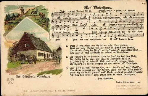 Lied Ak Günther, Anton, Erzgebirgische Mundart Nr. 18, Mei Vaterhaus