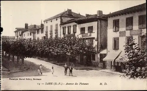 Ak Sare Pyrénées Atlantiques, Avenue des Platanes