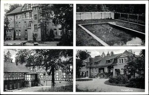 Ak Tiefenbrunn Rosdorf, Landessanatorium Rasemühle, Verwaltung, Hauptgebäude, Schwimmbad, Villa