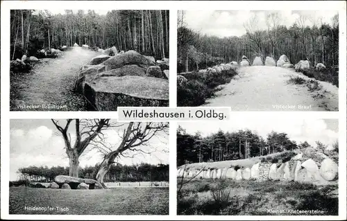 Ak Wildeshausen in Oldenburg, Visbecker Bräutigam, Heidenopfer Tisch, Kl. Knetenersteine