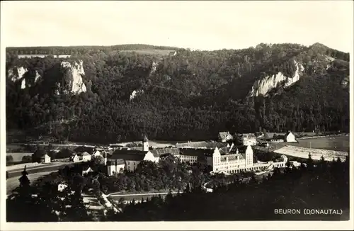 Ak Beuron an der Donau Württemberg, Erzabtei, Donautal, Panorama