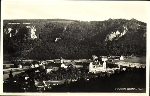 Ak Beuron an der Donau Württemberg, Erzabtei, Donautal, Panorama