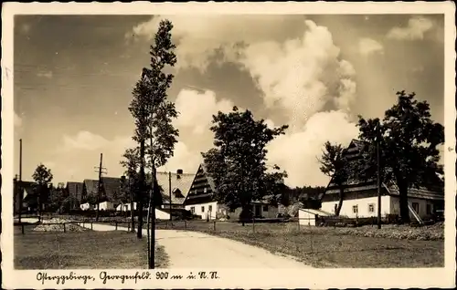 Ak Zinnwald Georgenfeld Altenberg im Erzgebirge, Dorfpartie