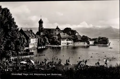 Ak Wasserburg am Bodensee Schwaben, Strandbad Hege