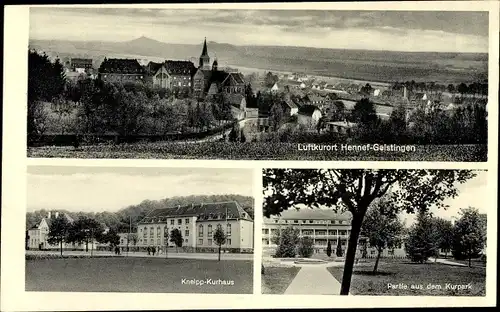 Ak Geistingen Hennef an der Sieg, Kneipp-Kurhaus, Partie aus dem Kurpark,