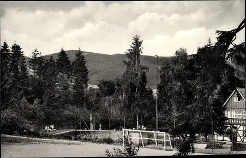 Ak Wolfshagen Langelsheim am Harz, Freibad