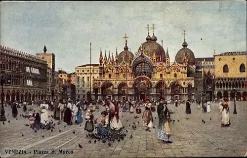 Künstler Ak Venezia Venedig Veneto, Piazza S. Marco