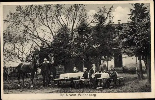 Ak Oberderdingen im Kraichgau, Gasthaus auf dem Wilfenberg, Gartenpartie