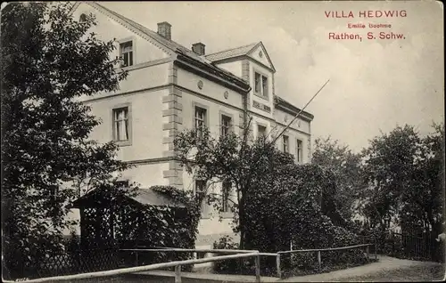 Ak Rathen an der Elbe Sächsische Schweiz, Villa Hedwig, Stengel