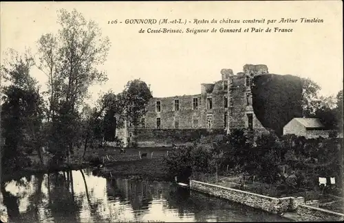 Ak Gonnord Maine-et-Loire, Restes du chateau construit par Arthur Timoléon de Cossé Brissac