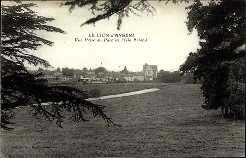 Ak Le Lion d'Angers Maine et Loire, Vue Prise du Parc de l'Isle Briand